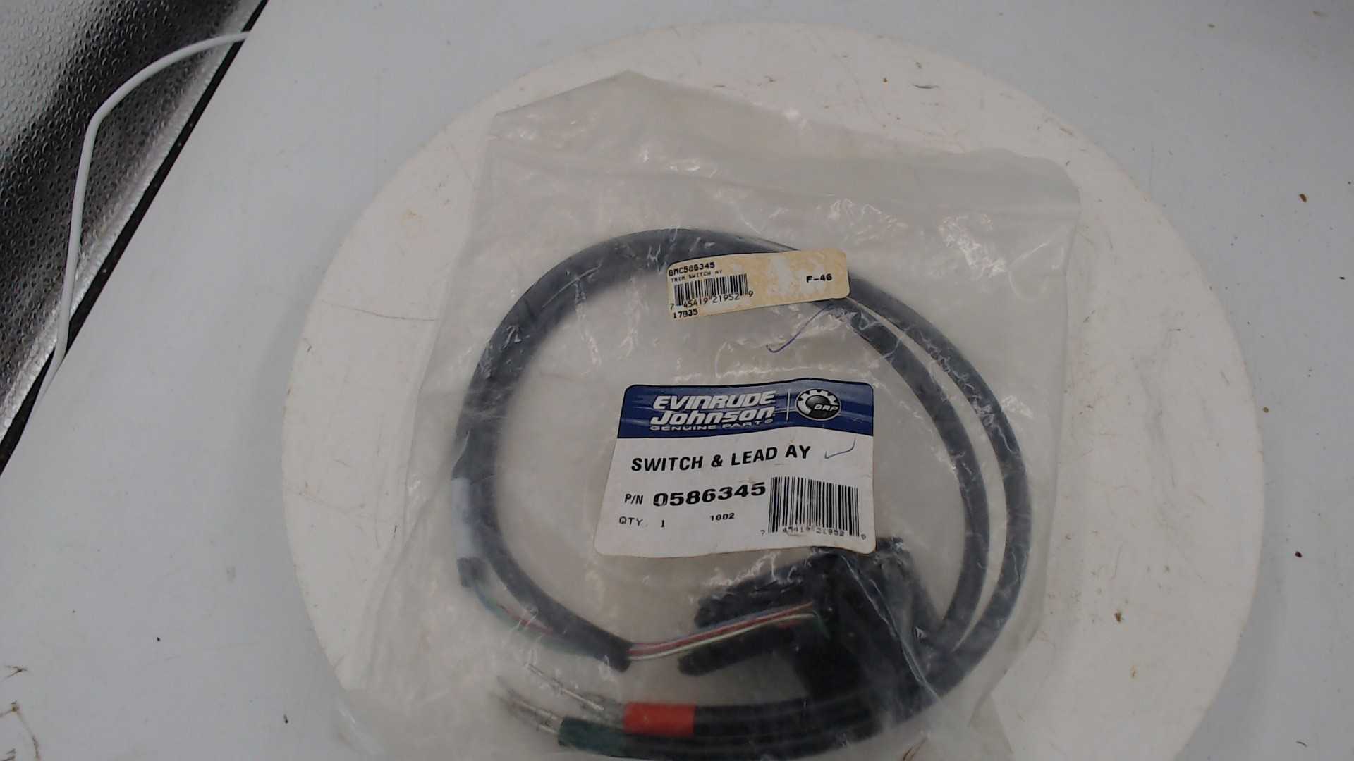 Evinrude Dual Tilt Switch & Lead 0586345 New C1A3B12